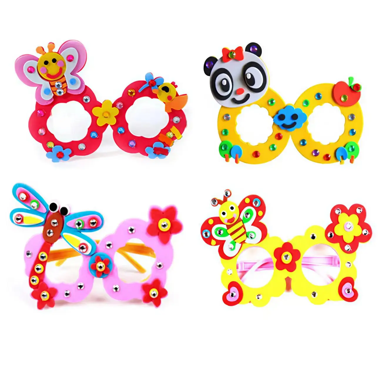 Okulary Diamentowe EVA Zabawka Rękodzielnicza dla Dzieci DIY Kreatywny Zestaw Materiałów do Wklejania Rekwizyty na Festiwal dla Przedszkolaków Rekwizyty do Występów Szkolne