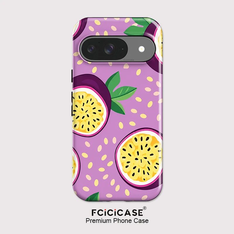 Fcicicase – coque de téléphone en acrylique, étui antichoc pour Google Pixel 9 10 Pro XL 8 9 10 Pro 7A 8A 10A, motif fruit de la passion mat