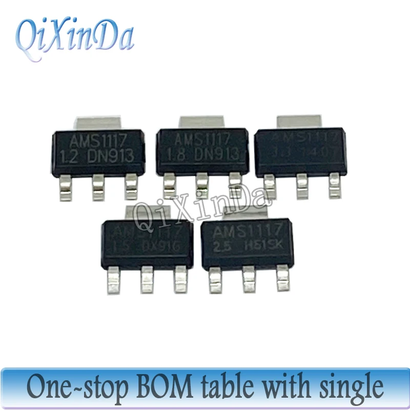 50PCS AMS1117-3.3 AMS1117-ADJ AMS1117-1.8  AMS1117-5.0 AMS1117-2.5  AMS1117-1.2 AMS1117 SOT  voltage-regulating transistor