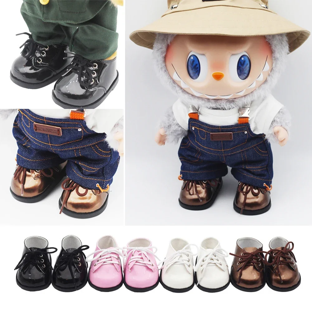 Doll Shoes for Large 30cm Labubu for 40cm Cotton Doll Leather Shoes