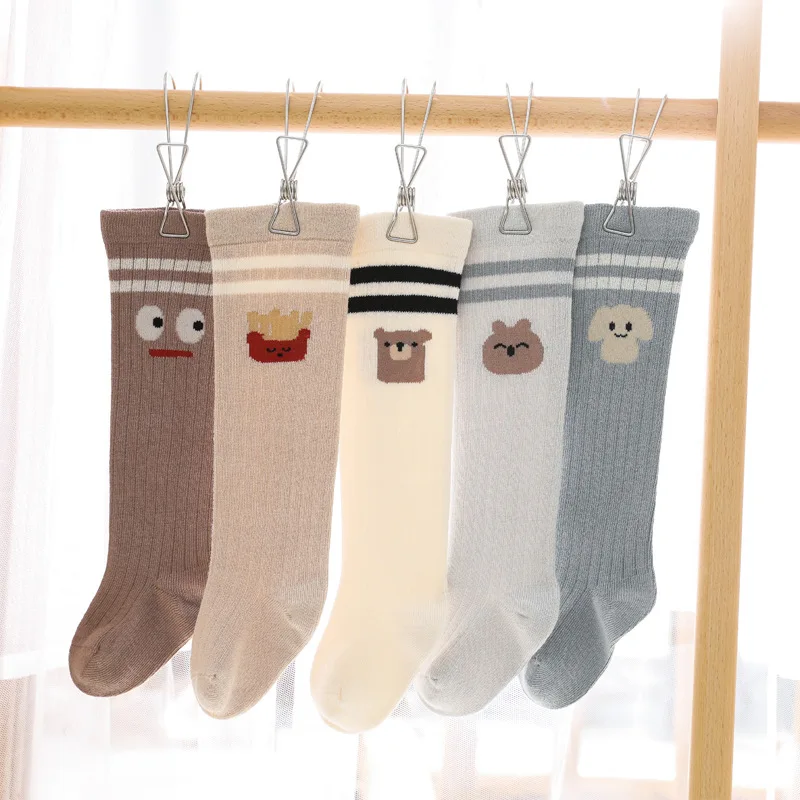 Baby Socks Autumn Winter Soft Cotton Newborn Cartoon Baby Knee High Long Socks Infant Boy Girls Socks Floor Sock Shoes Spring