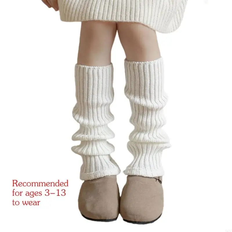 Image 7: A5YC – chauffe-jambes tricoté à mode pour filles 3 à 13 ans, couverture élastique pour bottes, automne hiver, vêtements