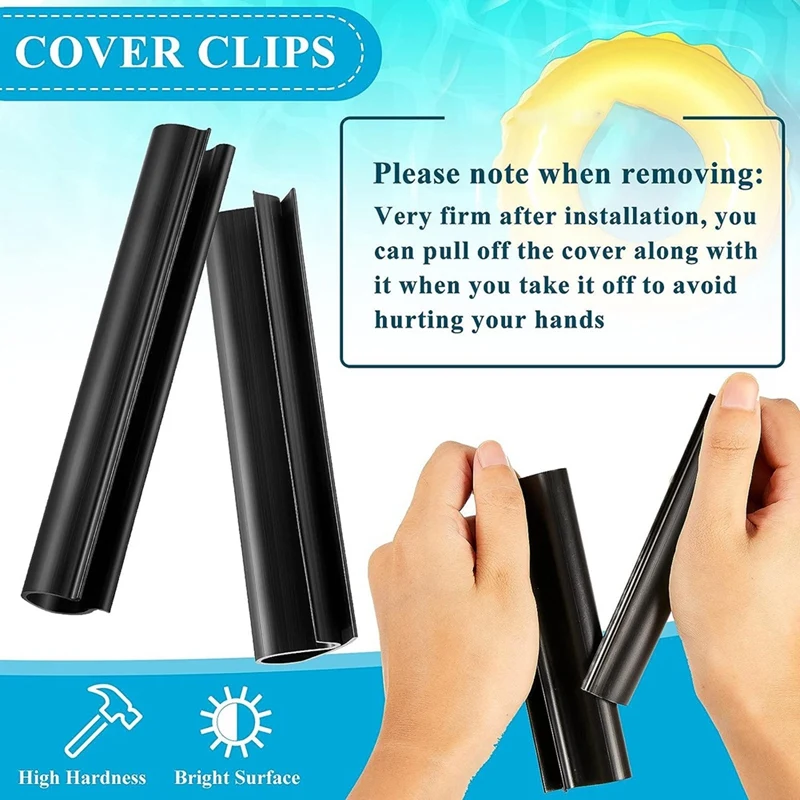 Clipe de cobertura para piscina para nadar, Cover Clips, Proteja sua cobertura de piscina de inverno, Acima do solo, 24 pcs