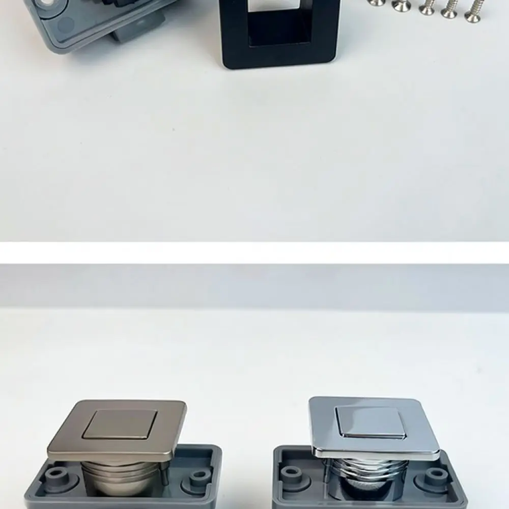 Furniture Push Button Latch For RV Yacht Cabinet Door Lock Zinc Alloy Invisible Handle Drawer Closer Caravan Supplies