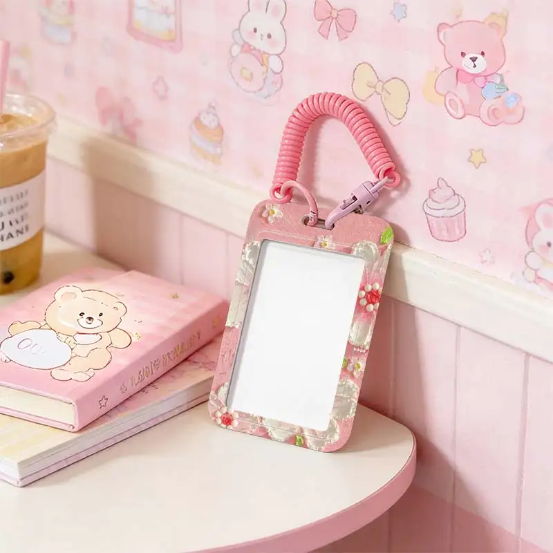 Card Sleeve for Credential Badge Holder Kpop Photocard Holder Pendant Keychain Student Bus/Meal Card Protection Case