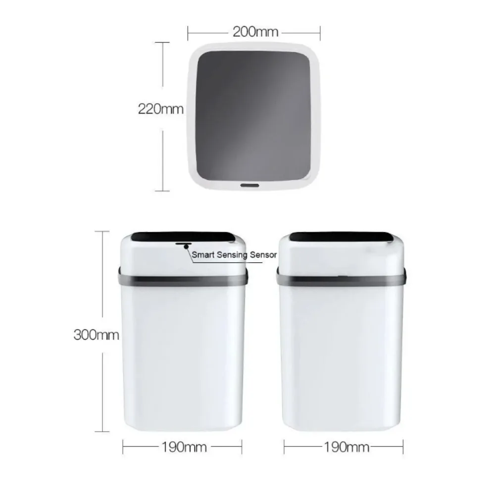 Hot Kitchen Trash Bin 13L Bathroom Touch Trash Can in The Toilet Smart Garbage Bucket Waste Bins Dustbin Smart Trash Can Kitchen