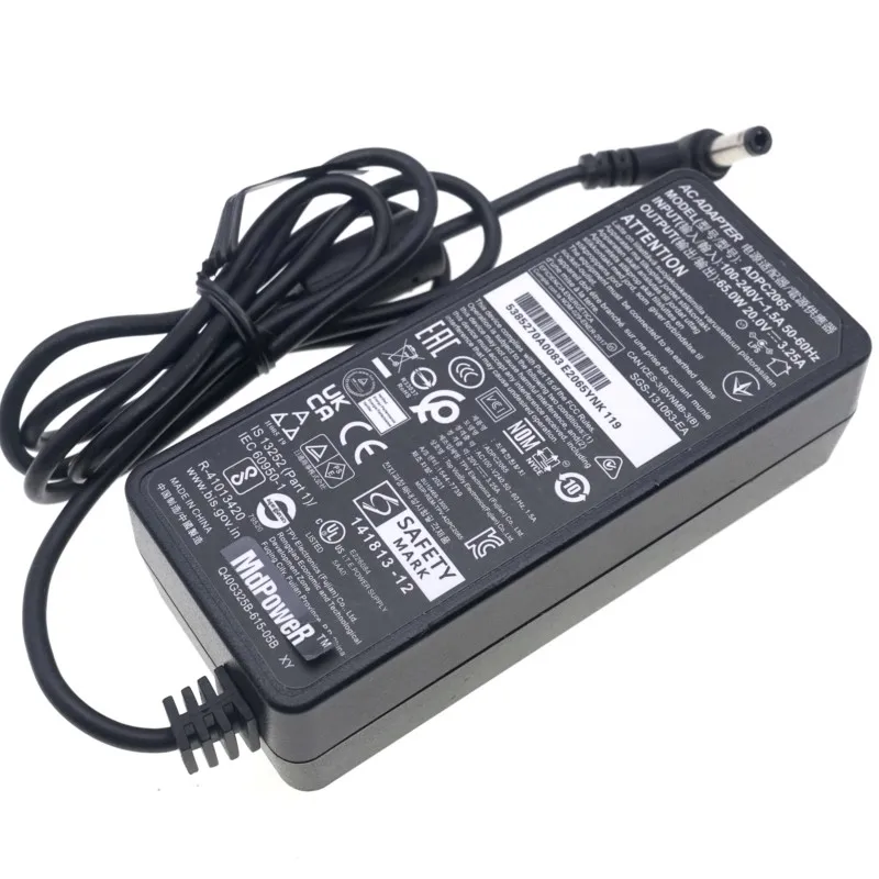 Genuine 20V 3.25V 65W  5.5x2.5mm Adapter ADPC2065 Charger For AOC Monitor AG322FCX 315LM00019 E2272PWUT/BS U2879VF Power Supply