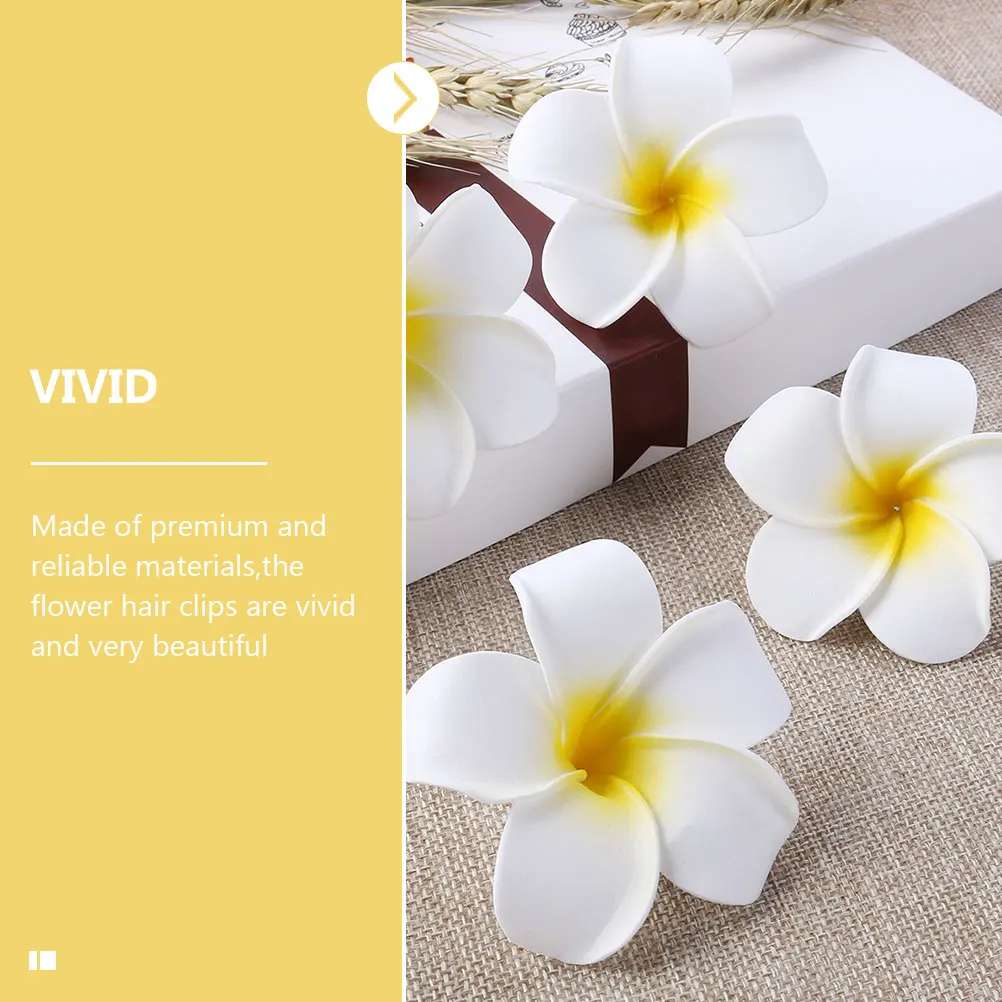 

20pcs Artificial Flower Hairpin Women Clips Plumeria Iron Decorations Beach Wedding Party EVA Material Hair Accessories Elegant