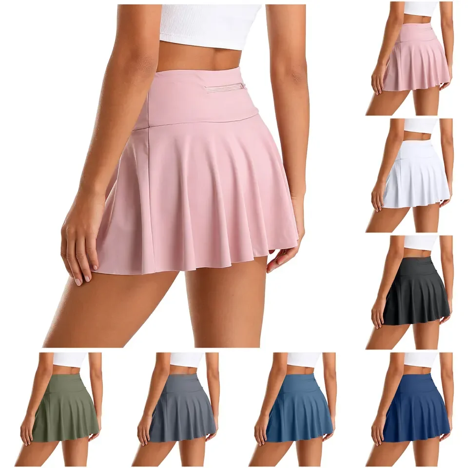 Skirt Women Tennis Skirt With Trousers High Waist Skort Sports Skirt Mini Skirt With Female Lining High Waist Mini Skirts