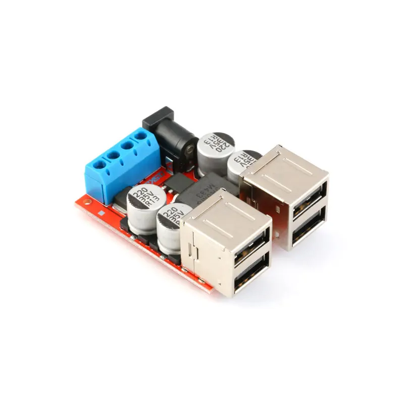 DC-DC 5V/8A Step-down Regulated Power Supply Module Mobile Phone Car Charging 4 Ports USB Output QS-1205CBUM-8A