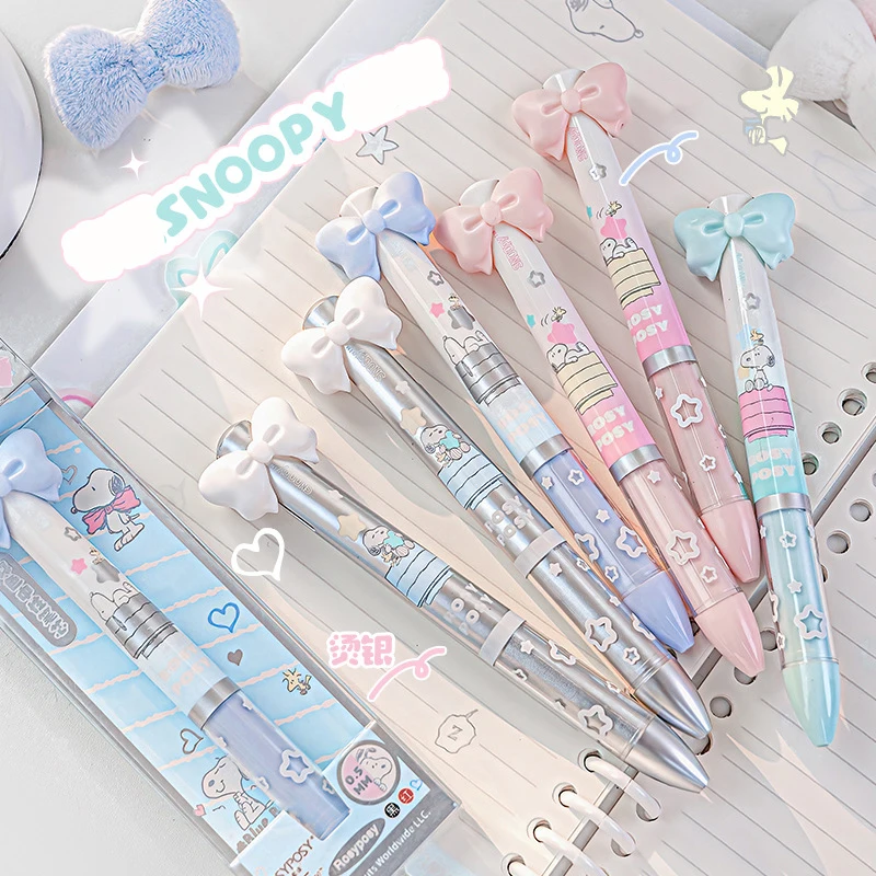 

Многофункциональная гелевая ручка Planwith Kawaii 2 в 1, черные/красные чернила, шариковая ручка с милым бантом для девочек, канцелярские принадлежности для школы