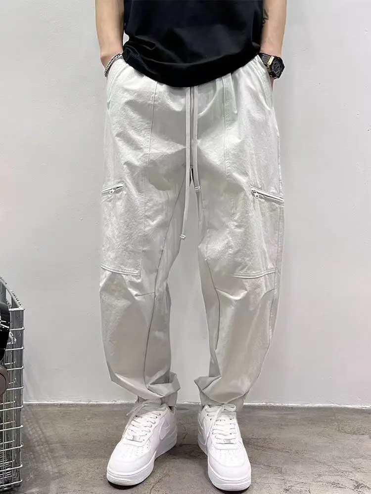 

American Sle Men's Workwear Pants Summer Thin Qui Dry Casual Loose Fit Breathable Trousers Faionable All-Match Long Pants