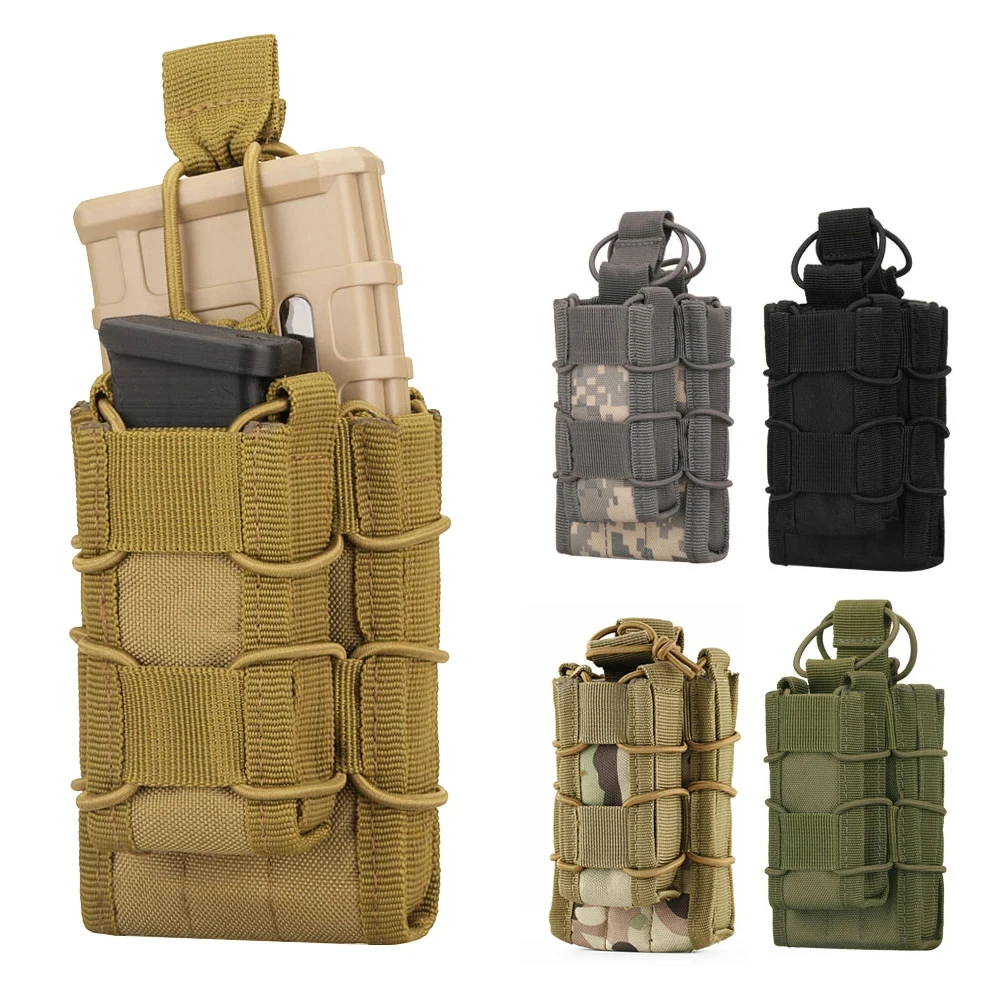 Molle Tactical Magazine Pouch Double Decker Single Airsoft Tactical AR M4 AR15 Rifle Pistol 9mm Mag Carrier Pouches Accessories