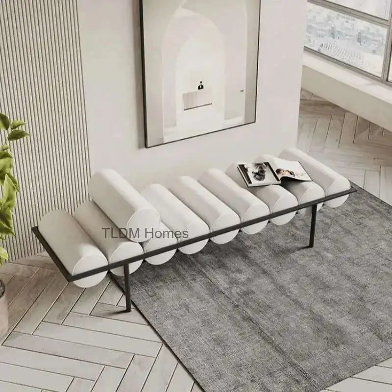 Luxury Shoe Changing Stool Home Wrought Iron Bedside Stool Creative Living Room Furniture Sofa Bench Designer Ottomans j