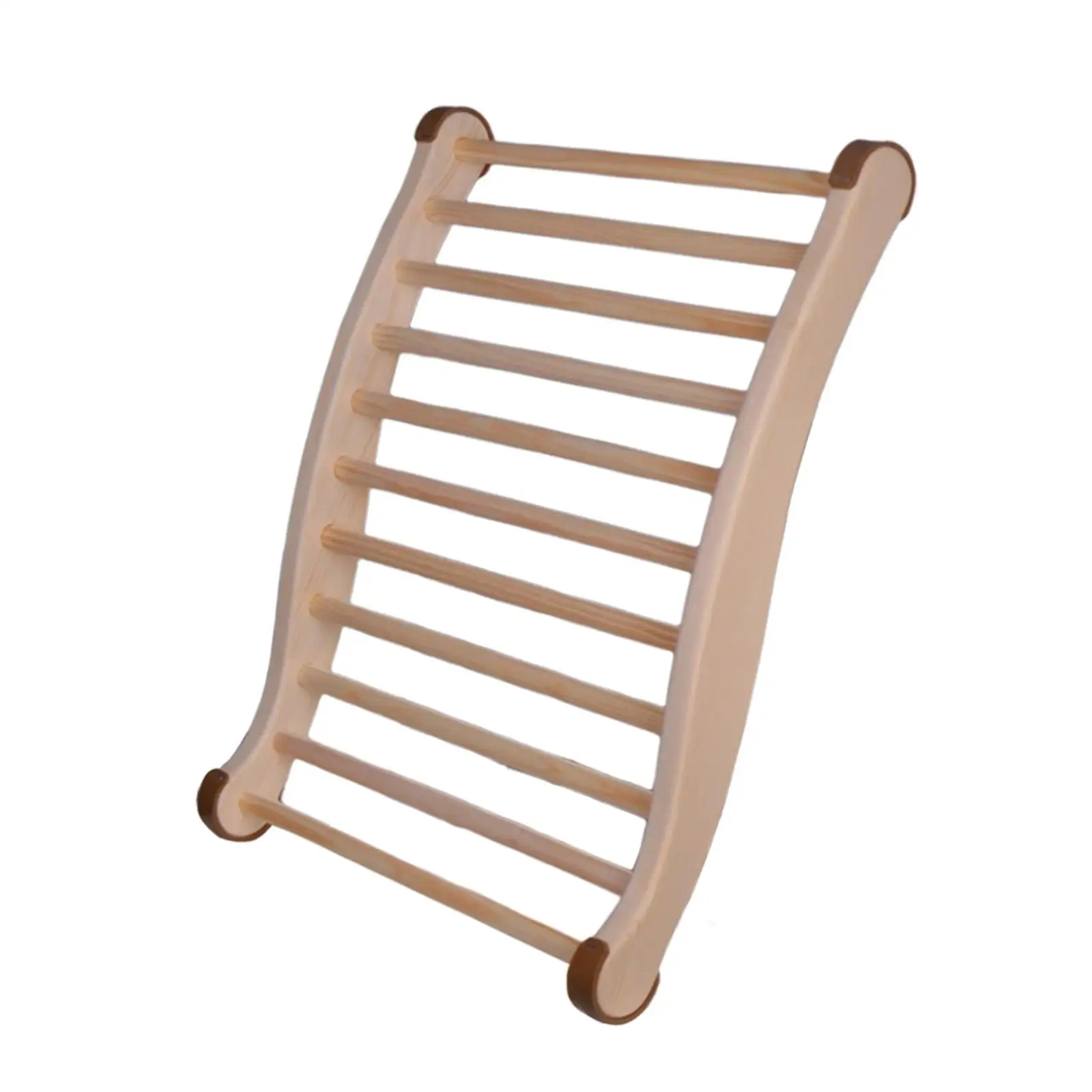 Sauna Backrest S Shaped Slip Resistant Wood Sauna Chair with