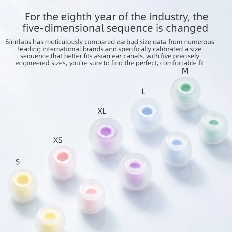 5 Pairs SIRINLABS for MOUSSE Silicone Eartips Earbuds Wired Earphones Replacement Earbuds Ear Tips HiFi Ear Cover  Earphone Tips