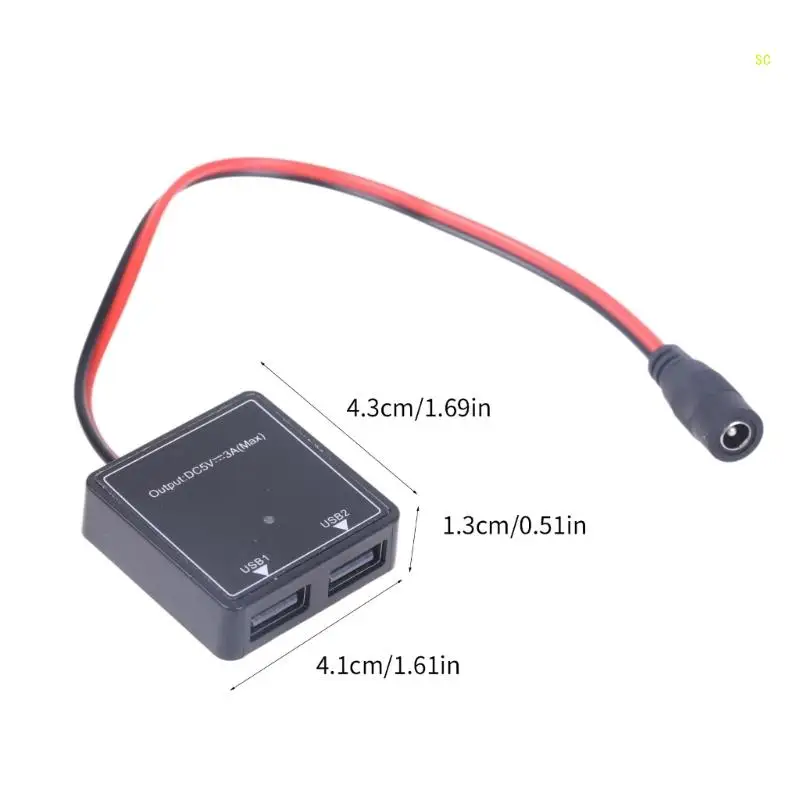 Adattatore ricarica rapida per auto 5V3A DC5521 a due caricabatterie USB per auto con adattatore alimentazione USB
