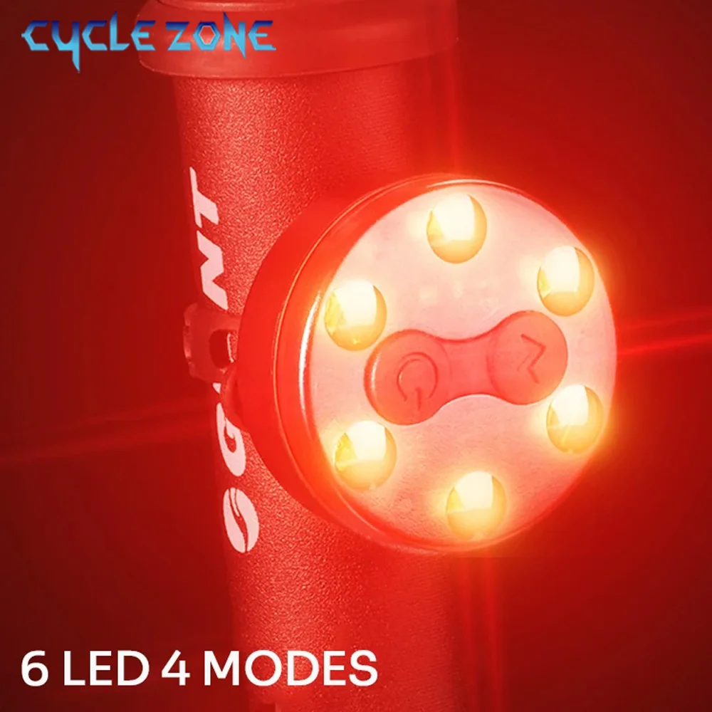 Bike Rear Light 6 LED Safety Warning Taillight USB Rechargeable ​ ​300 Lumens MTB Tail light for Helmet Backpack Bicycle Lamp