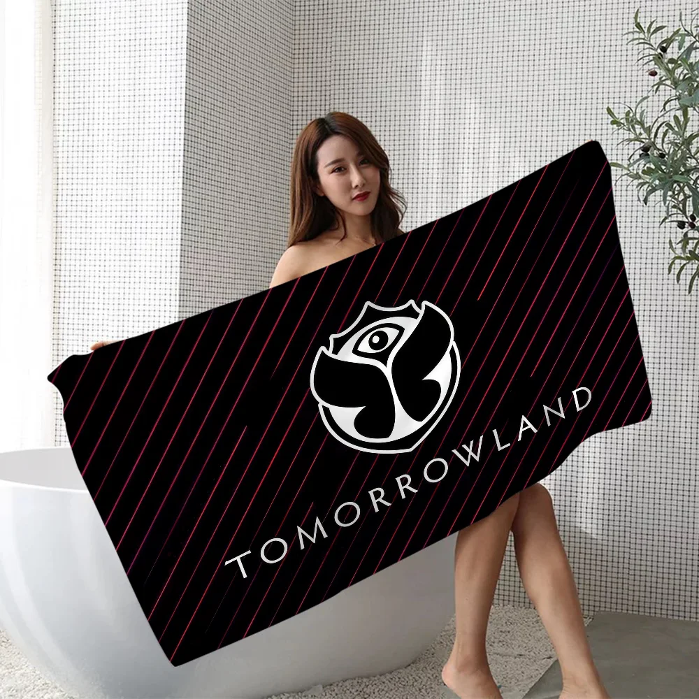 Tomorrowland music Logo Anime Beach Swimming Towel Soft Absorbent Washcloth Children\'s Gifts for Kids Travel Camping Gym