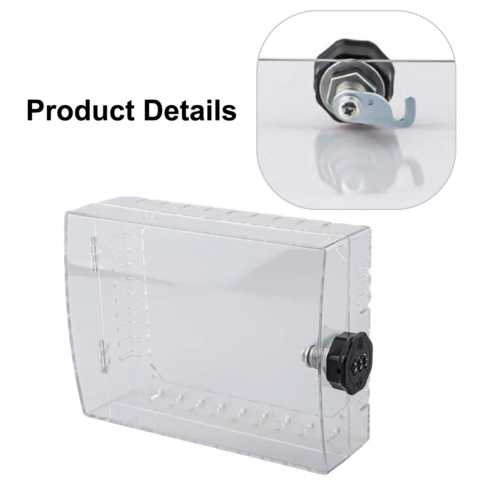 ==Transparent=Thermostat=Lock=Box With Key Wall Mounted Thermostat Protection Device Transparent Cover Guards For AC Panel