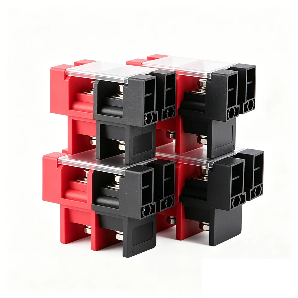 100A 1in2out 200A 2 in 2 Out Barrier Terminal Block Feed Through Wall Terminal High Current Connector for Lithium Battery Energy