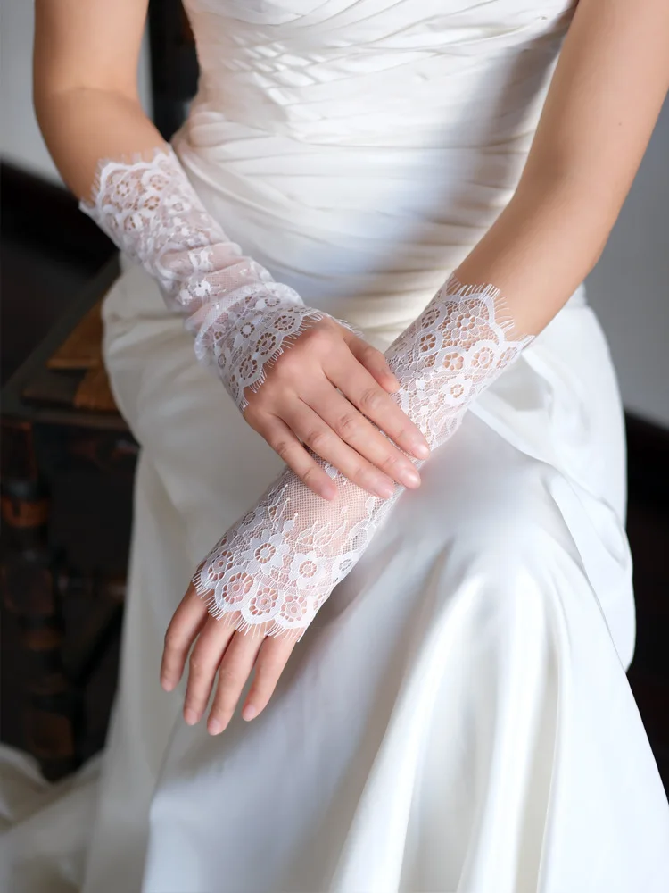 

Fairy Lace Bridal Gloves White, Black Wedding Gloves Fancy Lace Wedding Accessories