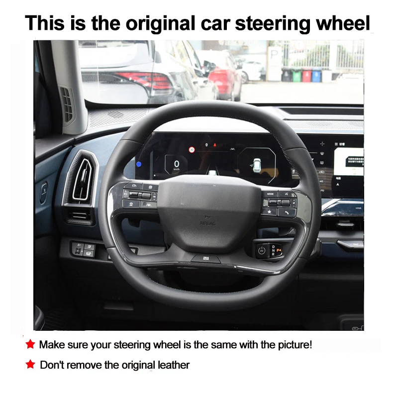 Hand Sewing Car Steering Wheel Cover For KIA EV5 2023 2024 2025 Braid on Steering-wheel Wrap Protector