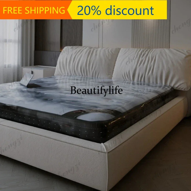 JJCC Simple light luxury fabric double bed 2 people queen size 150x200 180x200 200x220cm frame bedroom beds and bed frames