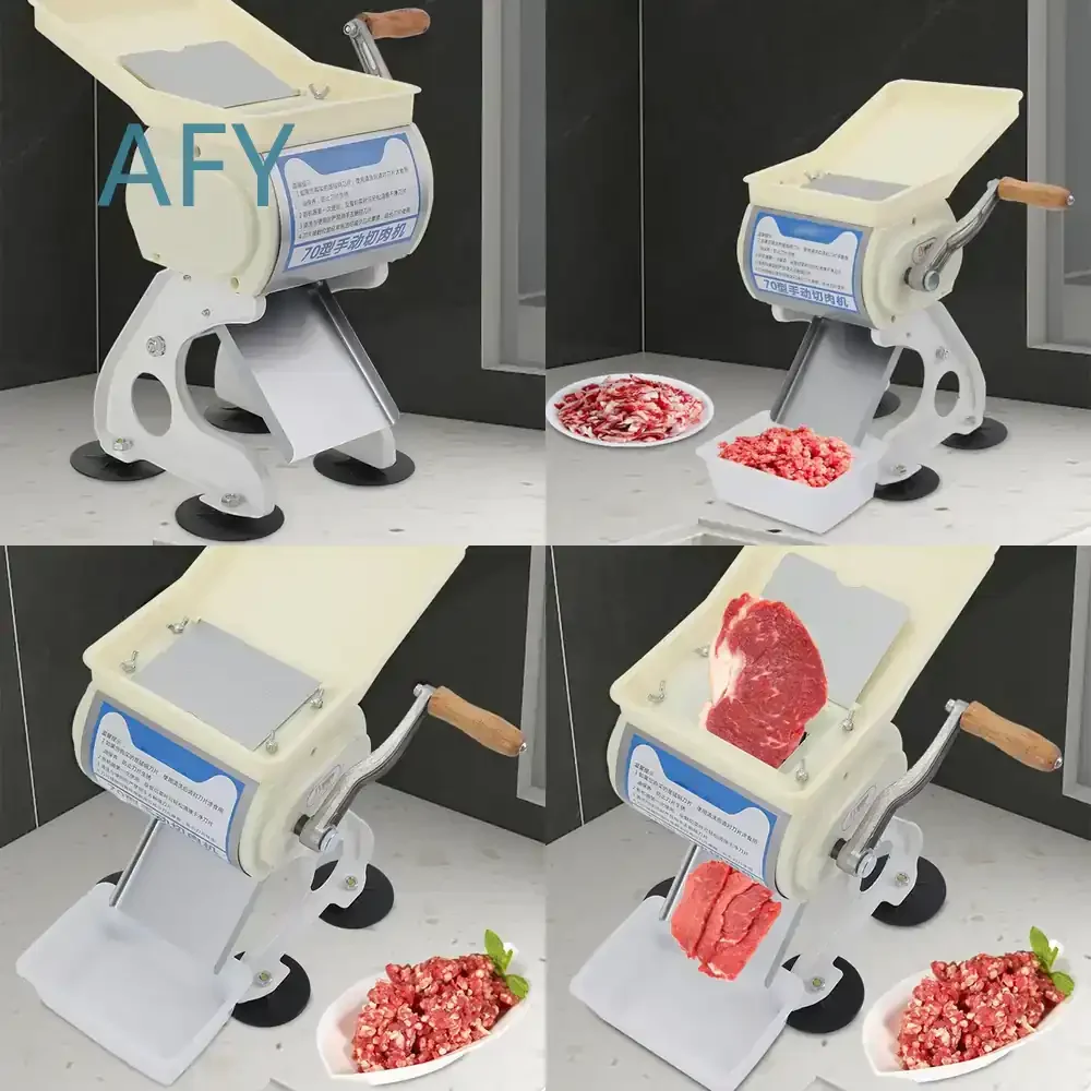 Household Meat Grinder Cutter for Manual Sliced Meat Shredder for Beef Shredding Stainless Steel Hand Cranked Slicer for