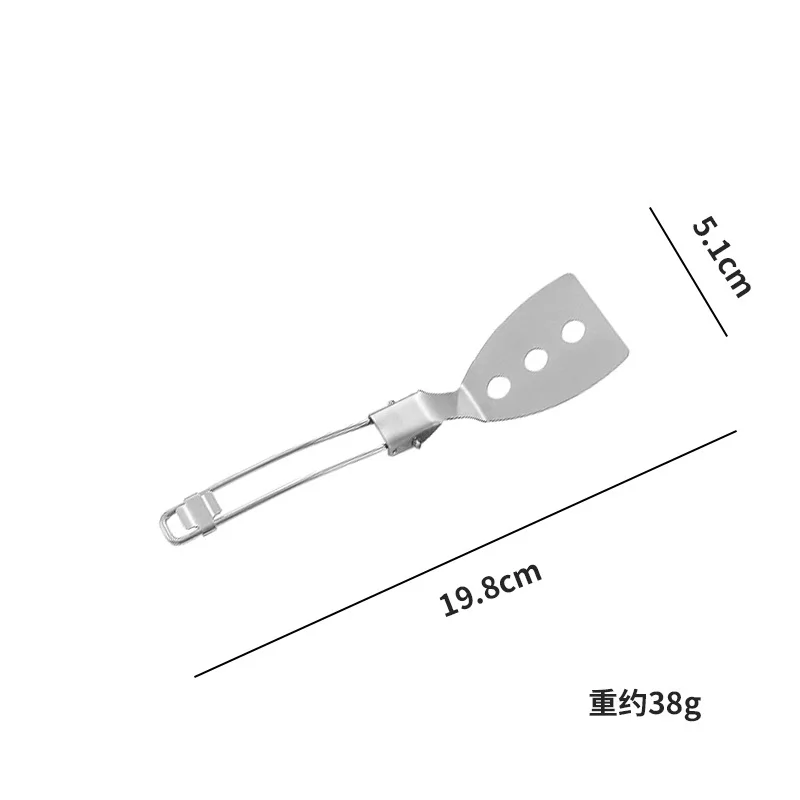 K46 Outdoor Mountaineering 304 Stainless Steel Folding Kitchenware Picnic Camping Convenient Tableware Set Pot Shovel Soup Spoon