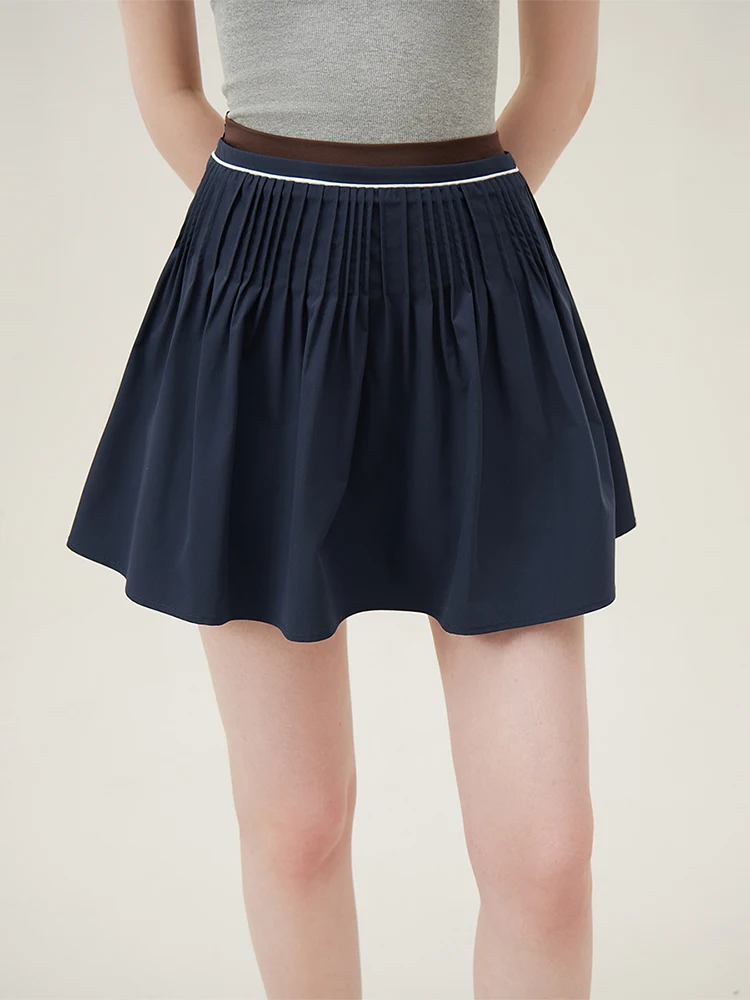 

FSLE Classic Short Versatile Casual Skirt For Women 2024 Summer New A-Line Female Cute Short Skirt With Lining 24FS12476