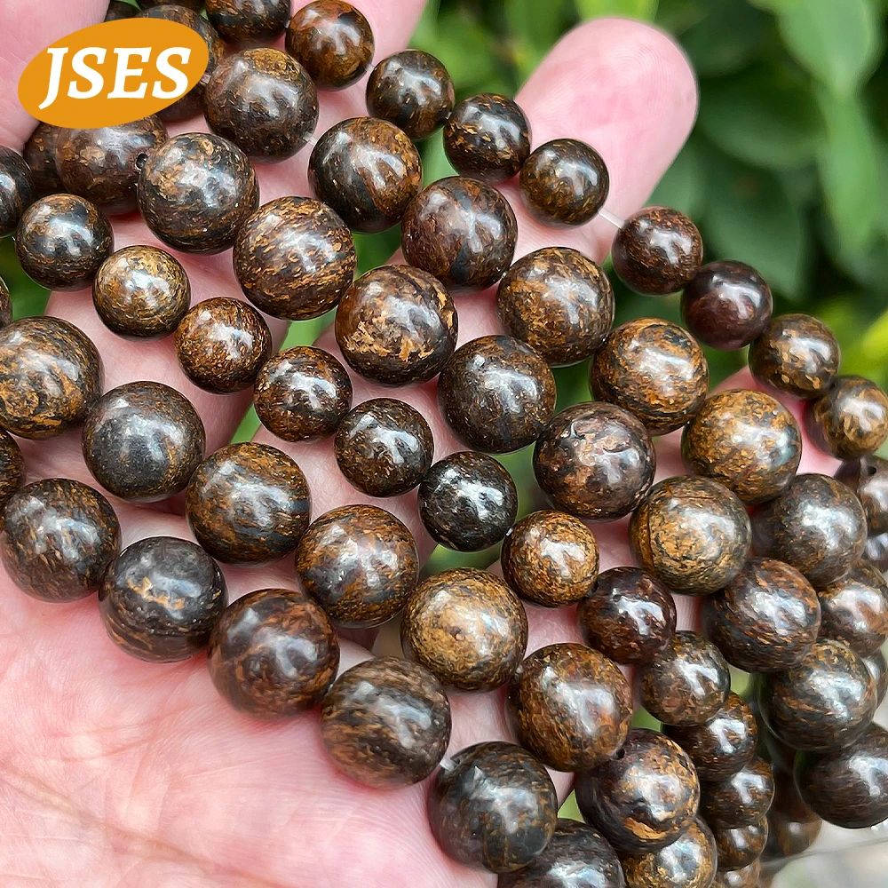 

2A Natural Stone Bronzite Round Spacer Loose Beads for Jewelry Making Stone Bead 4/6/8/10/12mm Bracelet Necklace DIY Accessories