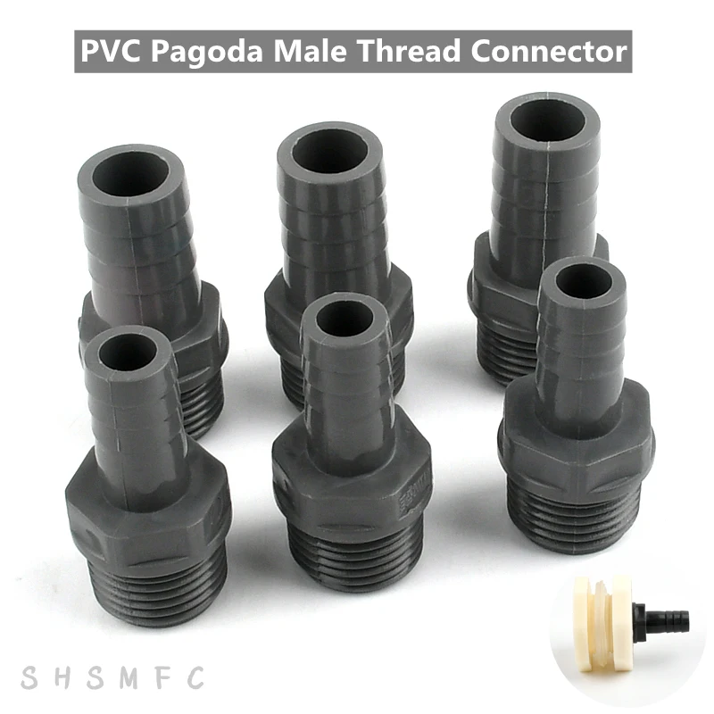 

2-30Pcs 1/2'' 20mm PVC Pagoda Male Thread Connector Water Pipe Soft Hose Joint Garden Irrigation Water Pipe Connector Aquarium