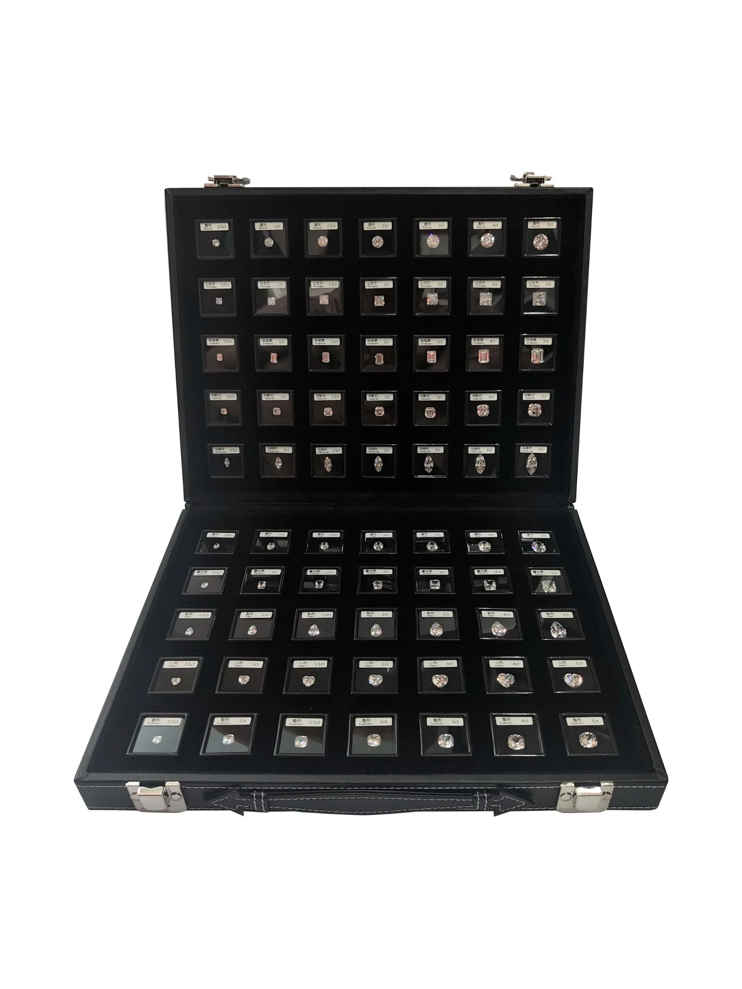 Juwelier Diamond Selector Set Speciale vormen van zirkonia 5-karaats Gewichtsgrootte Set Display Tools Box Diamond Tester - afbeelding 2