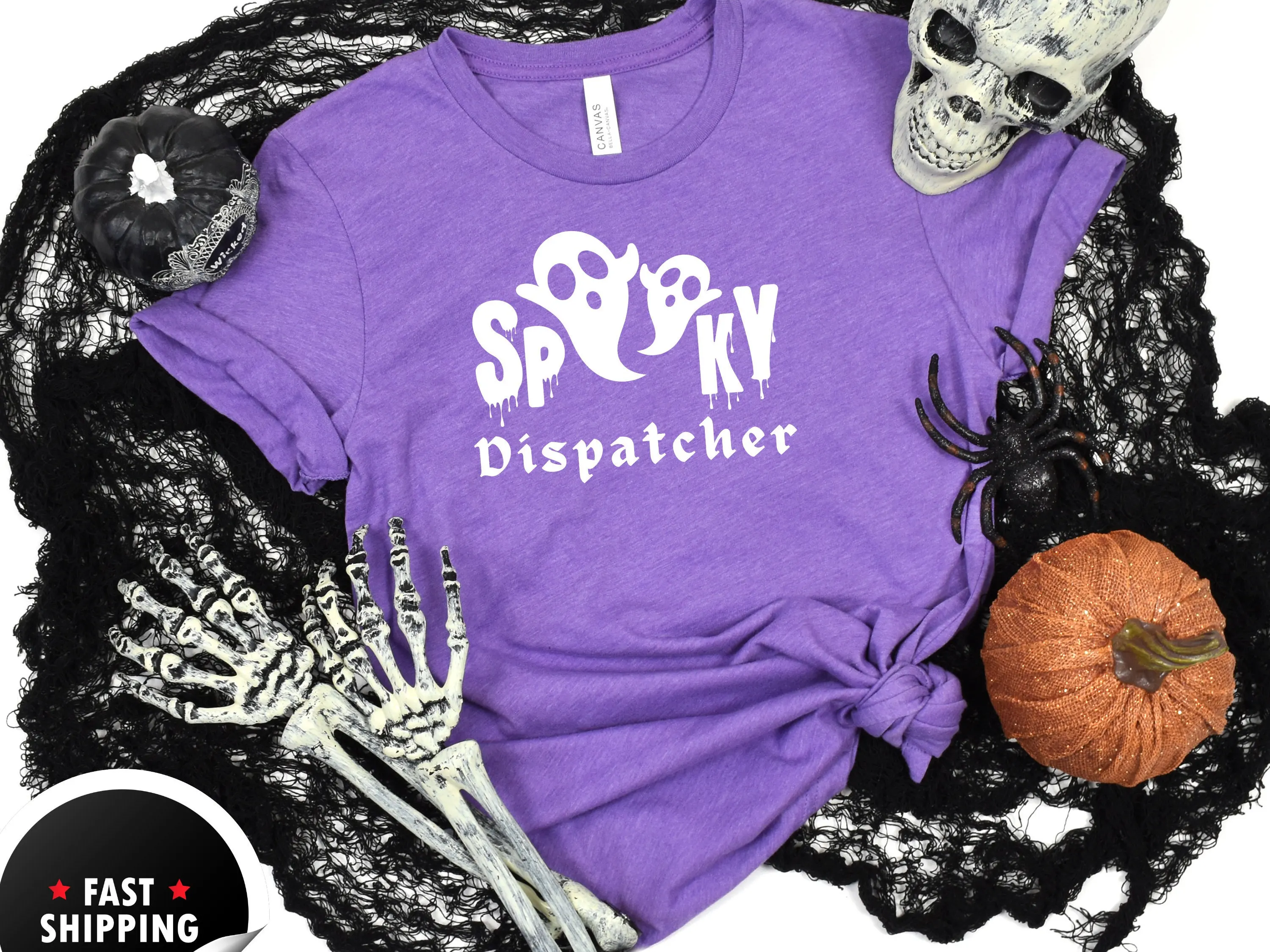 Spooky Dispatcher Halloween T Shirt for Her Him