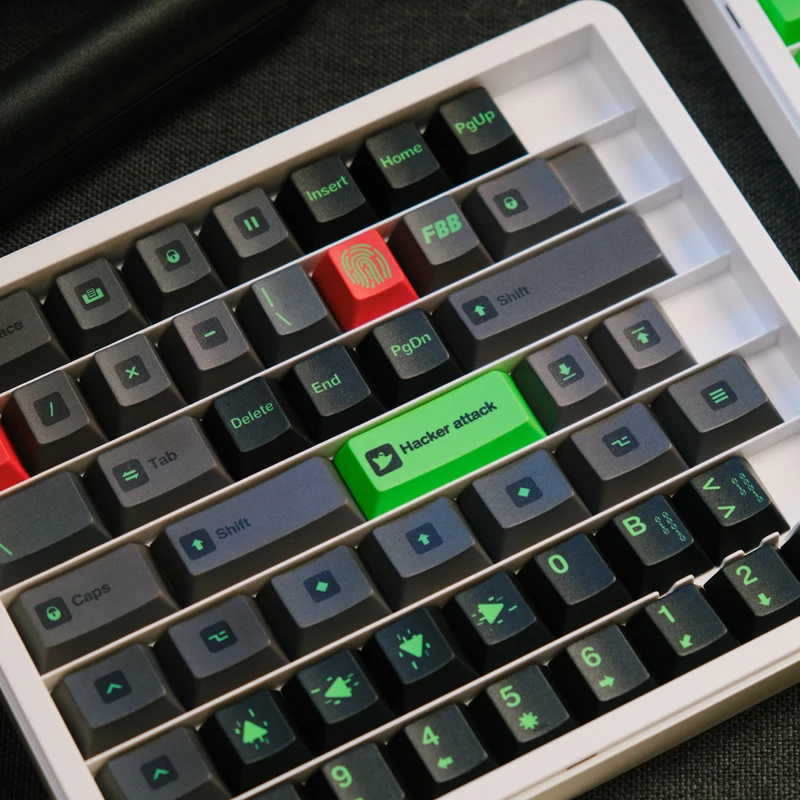 Колпачки для клавиш FBB Hacker Theme PBT Механическая клавиатура Колпачки для клавиш MX Переключатели по индивидуальному заказу DIY Gitft для игрового компьютера Офис 1,7 мм Черный