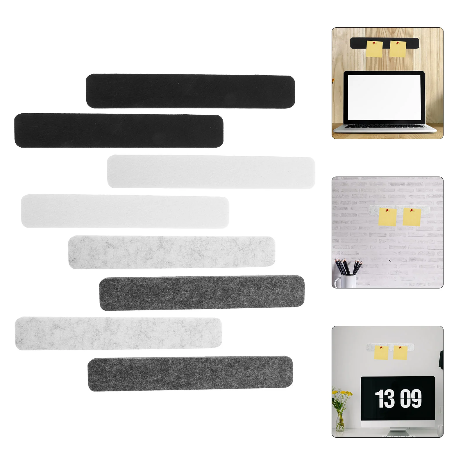 8 ชิ้น Felt Bulletin Board Pin บอร์ดสําหรับตกแต่งผนัง Notepaper ตกแต่งโต๊ะขนาดเล็ก Strip