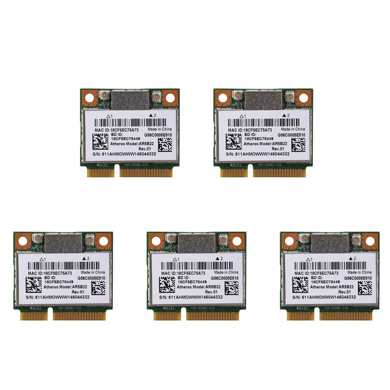 

5X AR5B22 2,4/5 ГГц двухдиапазонная Wi-Fi карта 802.11Ac Bluetooth 4,0 беспроводная карта WLAN для Lenovo Y400 Y500 Y410P S215 U330