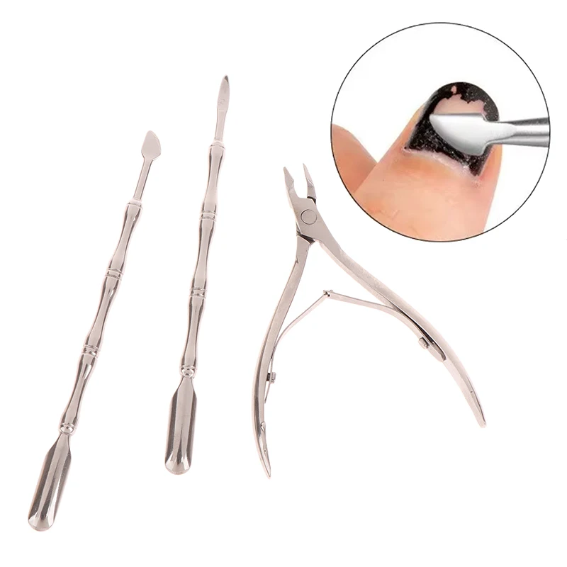 3 Stücke Edelstahl Nagelschneider Scherenzange Muti Funktion Nagelhautschieber Entferner Professionelle Nagelpflege Maniküre Kits