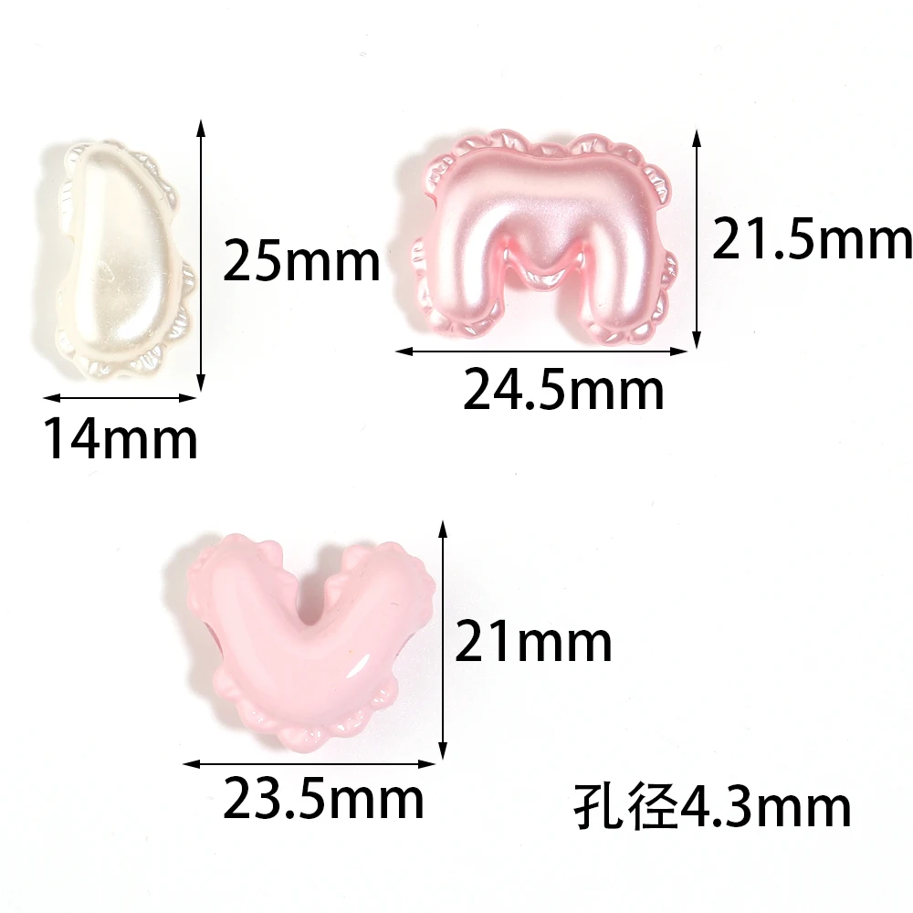 10pcs Balloon Wavy Edge Random Mixed Letters Acrylic Beads Loose Spacer Bead For Jewelry Making Bracelets Phone Chain DIY view 6