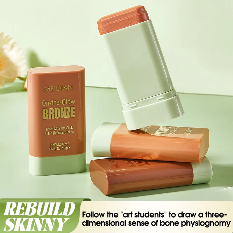 Multi-funcional destacando vara blush rosto maquiagem à prova dwaterproof água fácil cor rouge blush creme alto renderização de cor tom de pele