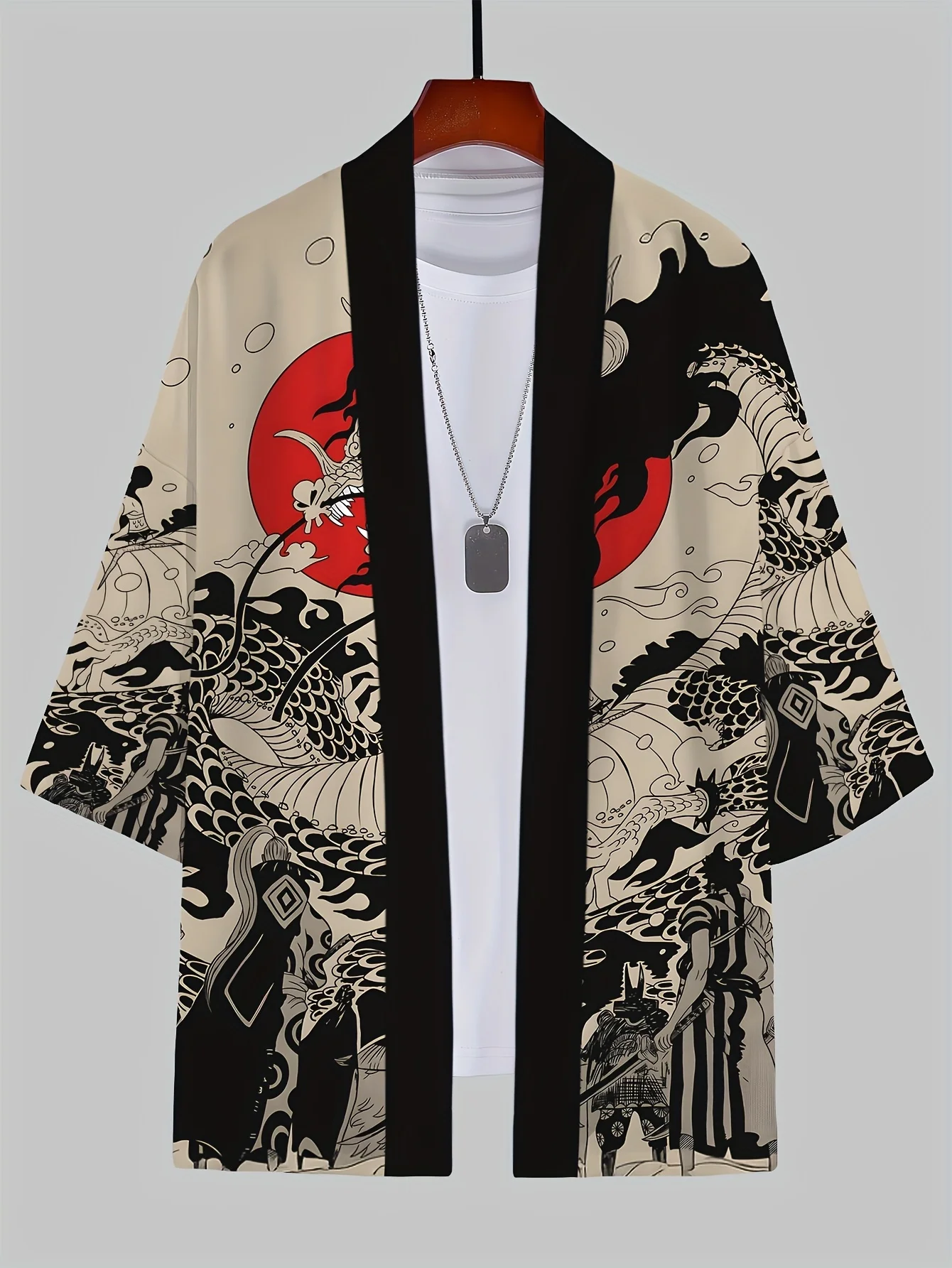 2026 Summer Men's Kimono 3D Printed Pattern Breathable Lightweight Casual Roller Skating Hip-Hop Men's Clothing