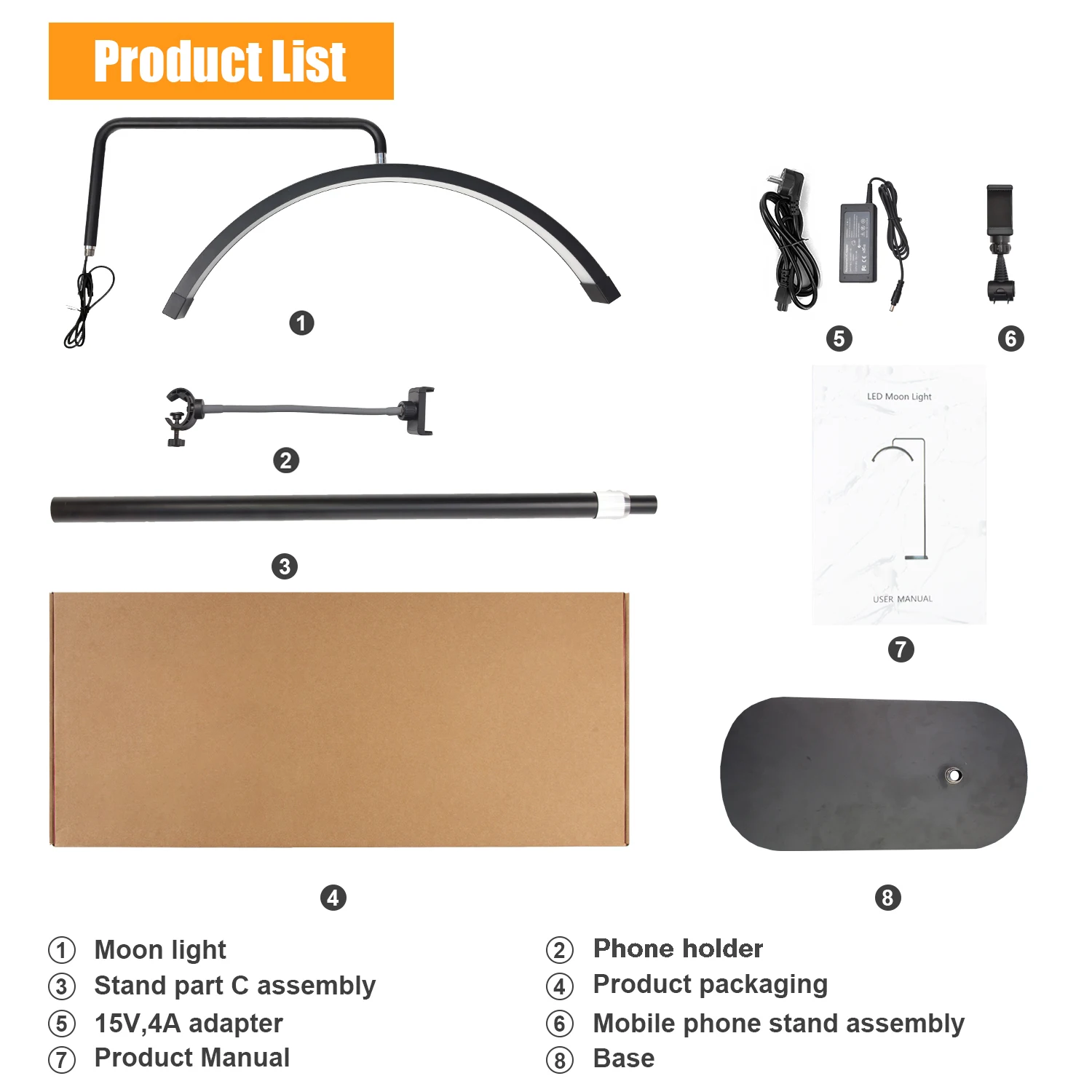 Fusitu FT-Y9 45 واط LED نصف القمر على شكل ضوء قوس لاش ضوء مع الماس مصباح أرضي الفيديو الضوئي لصالون تجميل الوشم ماكياج