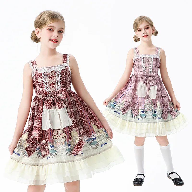 

New Rural Style Farm Kids Strap Skirt Lolita Children's Dress Lolita Princess Dresses Girls' Dress Halloween Cosplay