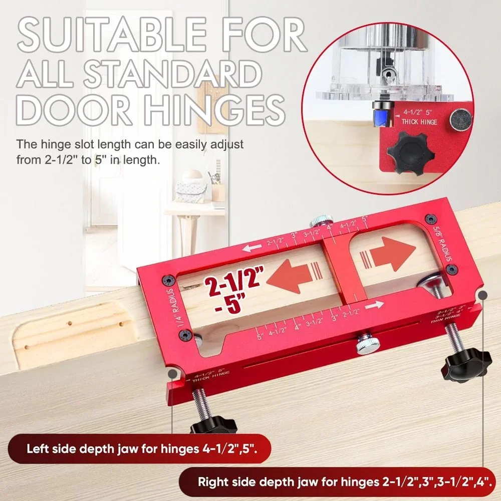 Premium Adjustable Door Hinge Clamp Kit Aluminum Locating Fixture for Milling Machine for Hinge Installation Work