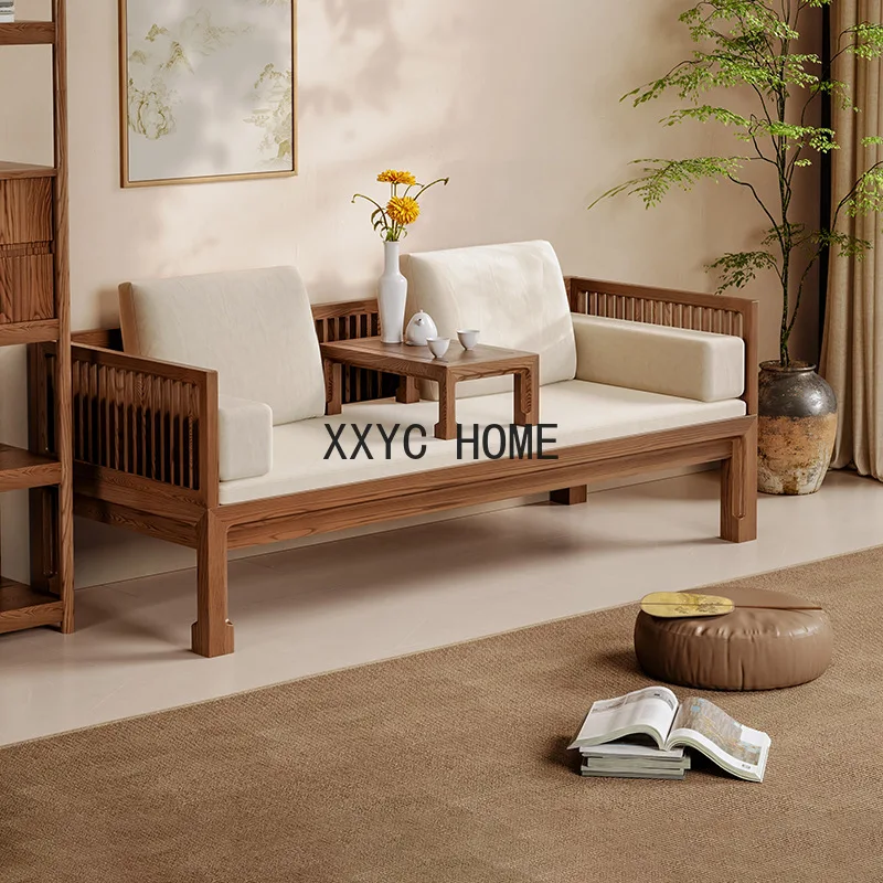 

all-solid wood Arhat bed, tea table, chair group, sofa bed, dual-purpose chaise longue,