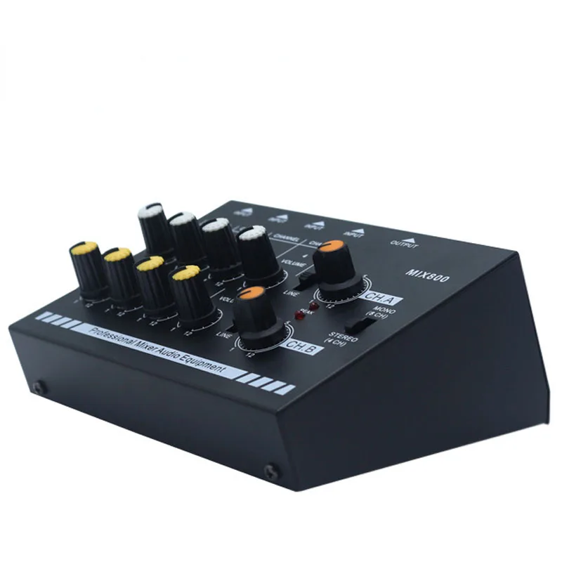 Audio Mixer MIX800 8-weg Mini Professionele Console Stereo DJ Apparatuur Geluidsmixing voor Microfoon, Radiostation Studio