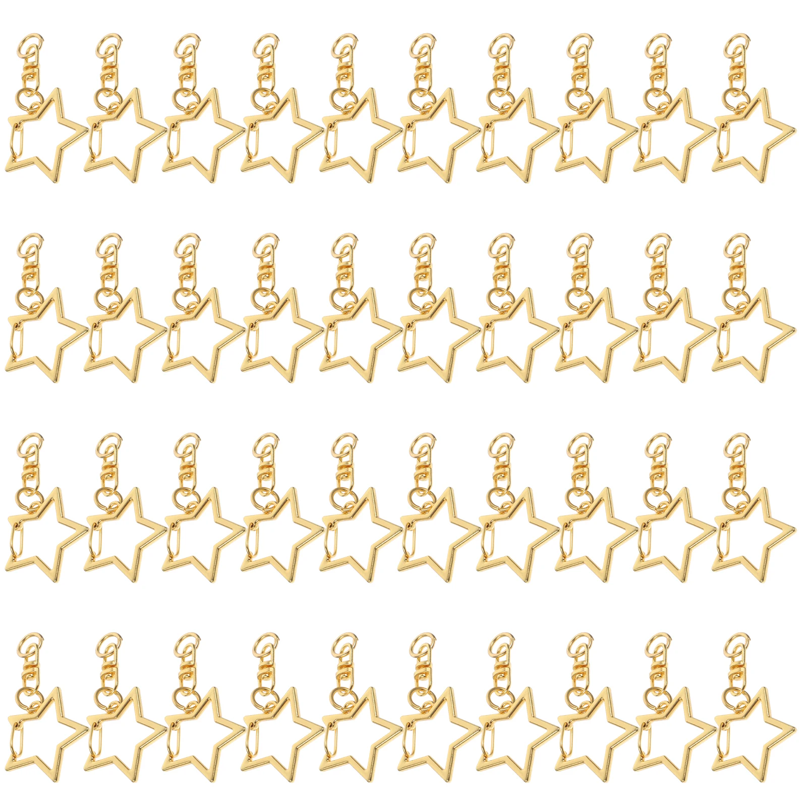 60pcs Star Shaped Keychain Snap Hooks Metal Swivel Clips Diy Craft Accessories Durable For Pendant Lanyard Key Rings Bulk
