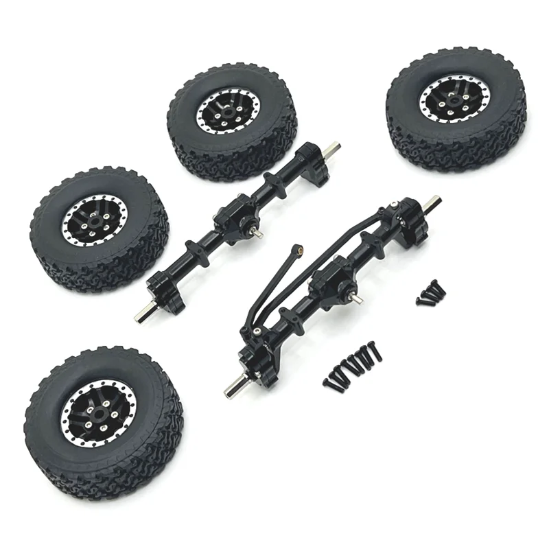 

MN99S Metal Front and Rear Axle Assemblies with Wheel Hubs Tires and Rims Upgrade Parts for 1/12 RC Car MN99S Metal Parts
