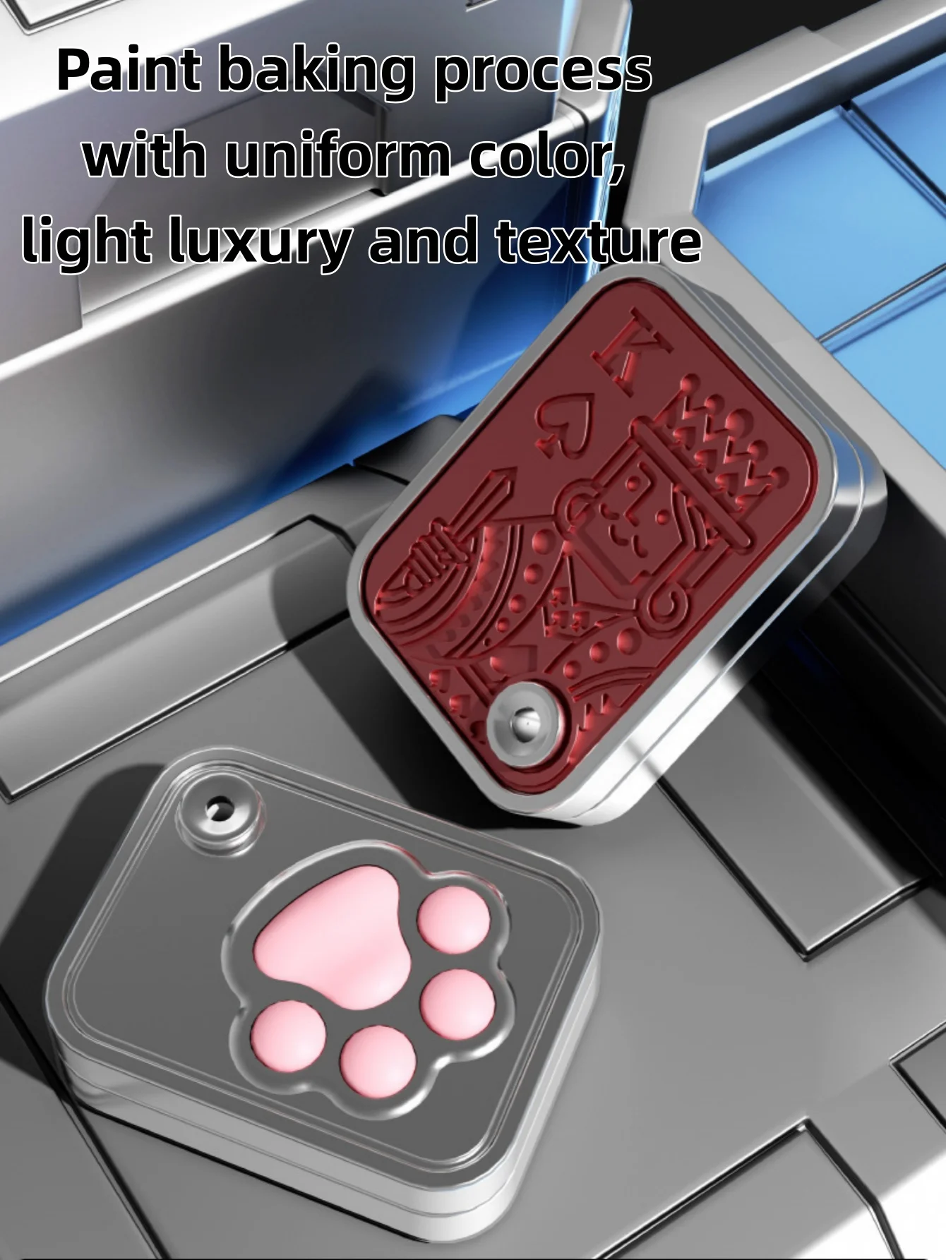1PC Cat Claw Press Push Plaque with Hanging Rope Dingding Push Plaque Mechanical Cool Adult Slow Pressure Hand Push Coin Fingert